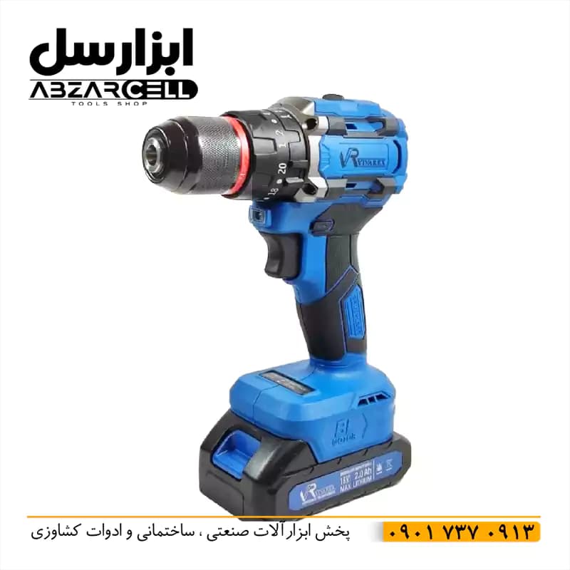 دریل شارژی چکشی براشلس 18 ولت ویوارکس مدل VR18-IBL| (تک باتری) — تصویر ۲
