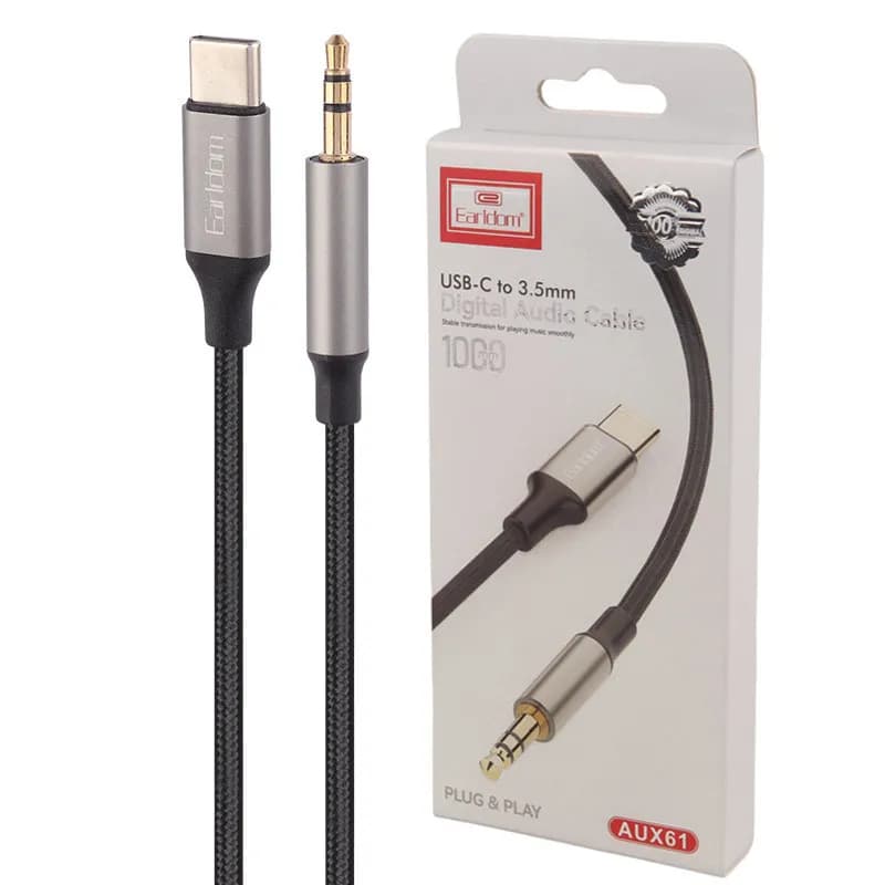 کابل تبدیل Type-C به AUX ارلدام مدل ET-AUX61 طول 1 متر