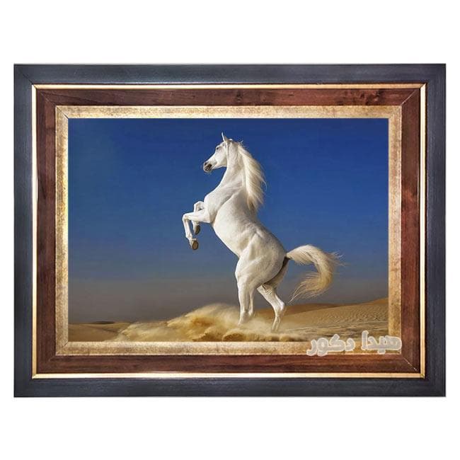 تابلو فرش ماشینی اسب سفید – 3204