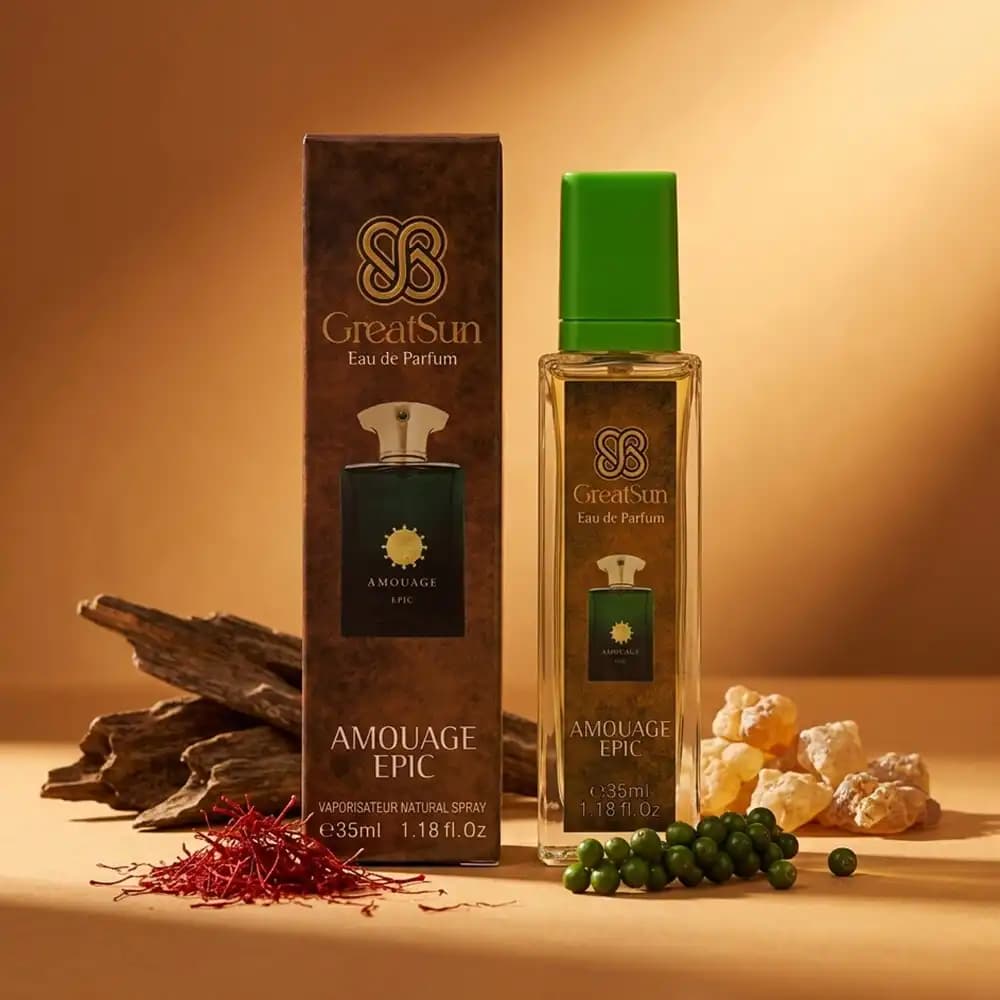 عطر جیبی مردانه گریت سان (GreatSun) مدل آمواژ اپیک (Amouage Epic) حجم ۳۵ میلی‌لیتر — تصویر ۲