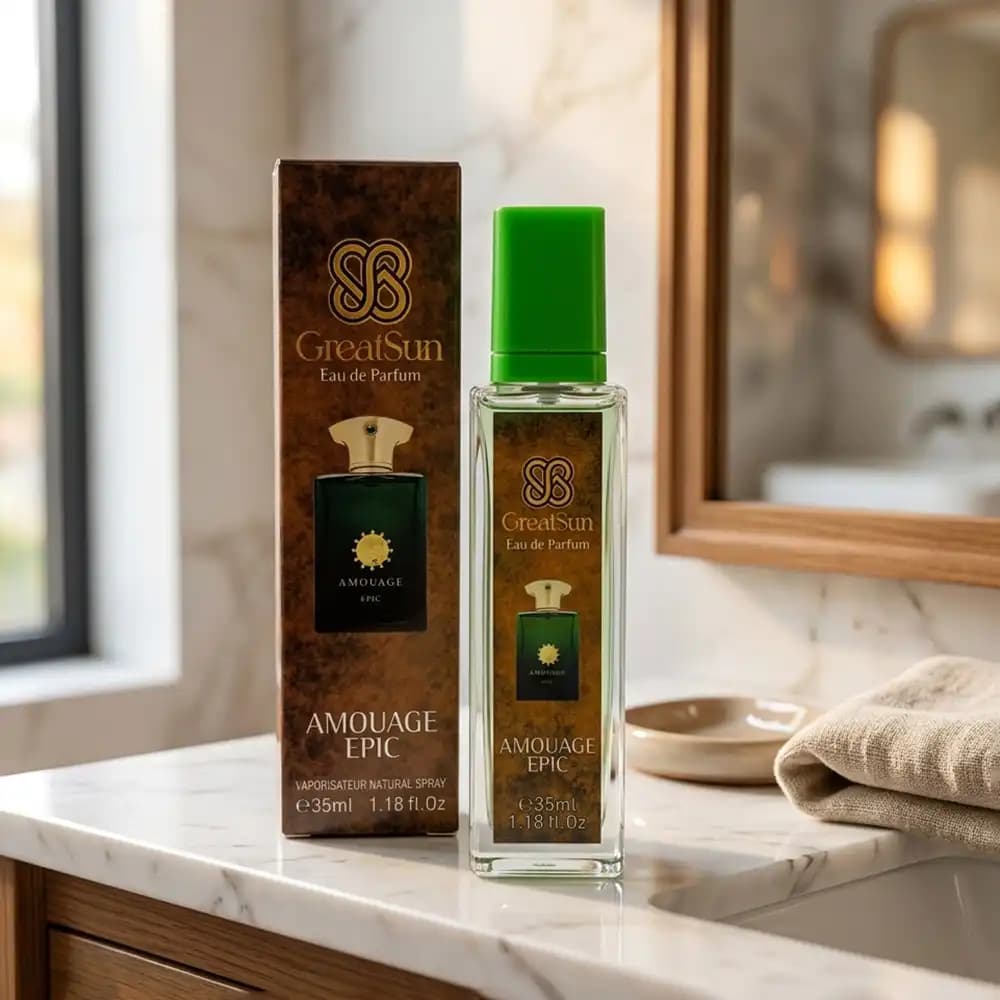 عطر جیبی مردانه گریت سان (GreatSun) مدل آمواژ اپیک (Amouage Epic) حجم ۳۵ میلی‌لیتر — تصویر ۳