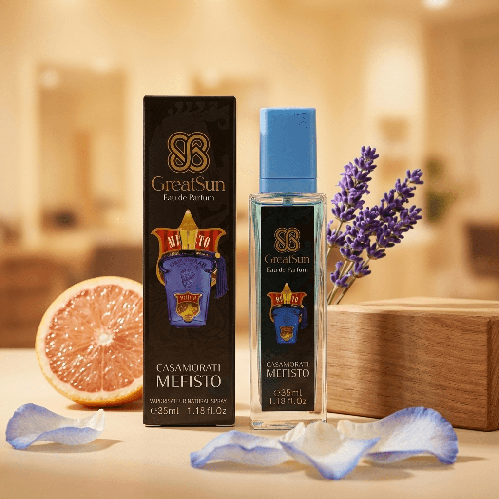 عطر جیبی مردانه گریت سان (GreatSun) مدل Casamorati Mefisto حجم ۳۵ میلیلیتر — تصویر ۳