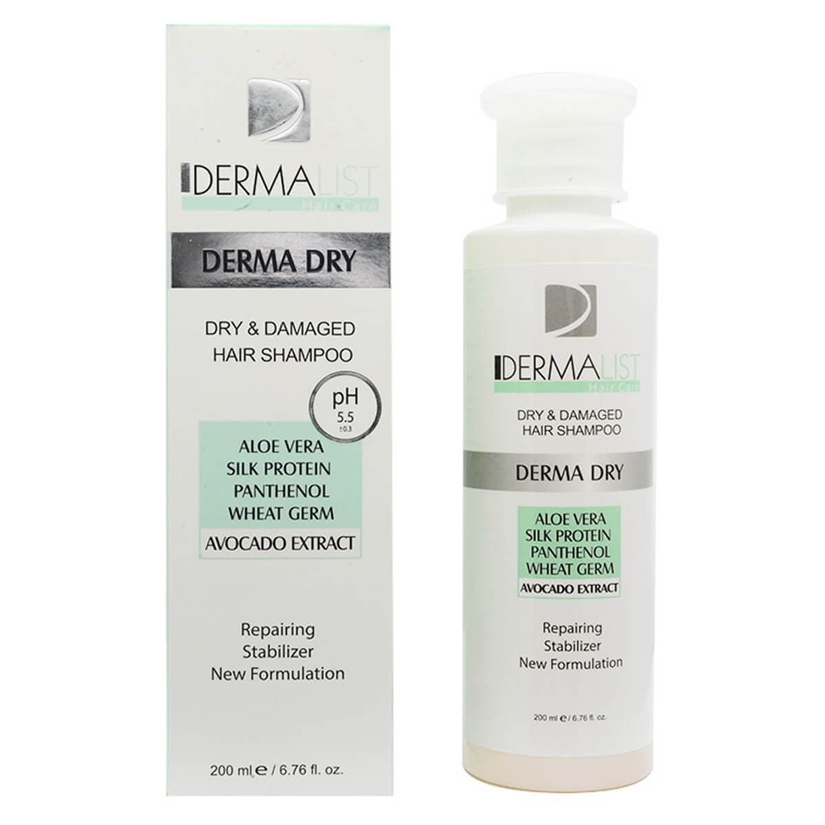 شامپو موهای خشک و آسیب دیده درمالیست مدل Derma Dry حجم 200 میل — تصویر ۲