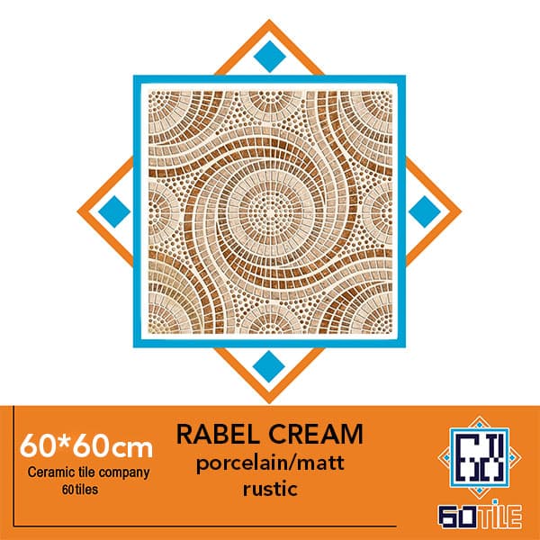 Rabel Cream – کارخانه ارگ ارغوانی-طرح رابل کرم-لعاب مات-60*60-برند ریونیز