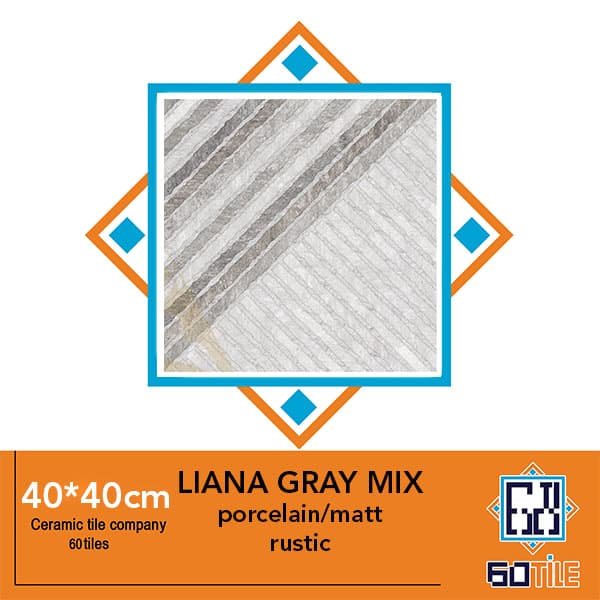 Liana Gray Mix – کارخانه ارگ ارغوانی-طرح لیانا طوسی میکس -لعاب مات-40*40-برند ریونیز