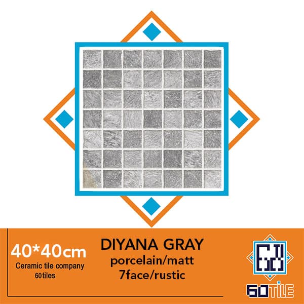 Diyana Gray – کارخانه ارگ ارغوانی-طرح دیانا طوسی -لعاب مات-40*40-برند ریونیز