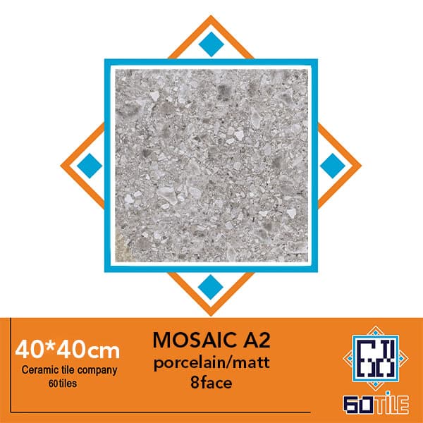 Mosaic A2 – کارخانه ارگ ارغوانی-طرح موزاییک A2-لعاب مات-40*40-برند ریونیز