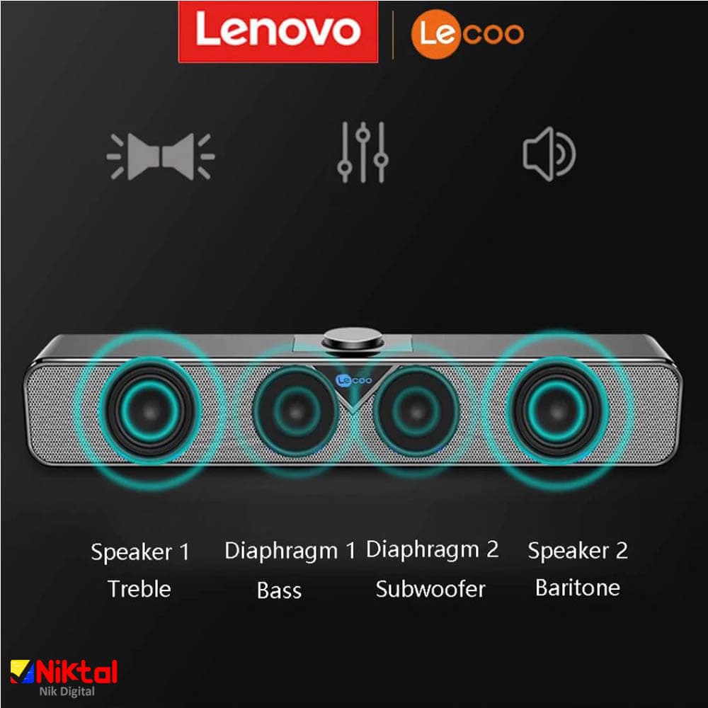 اسپیکر بلوتوثی استریو لنوو مدل DS102 (اورجینال) — تصویر ۵