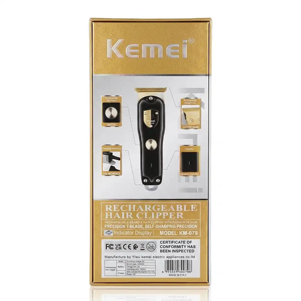 ماشین اصلاح و خط زن حرفه‌ای کیمی (Kemei) مدل KM-079 (رنگ مشکی) — تصویر ۳