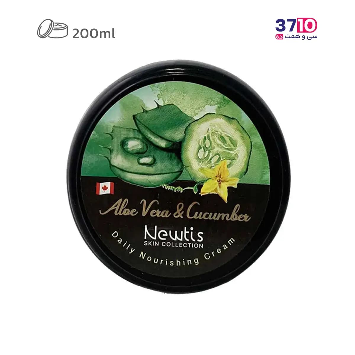 کرم مرطوب کننده کاسه ای نیوتیس حاوی عصاره آلوئه ورا و خیار حجم 200 میلی لیتر