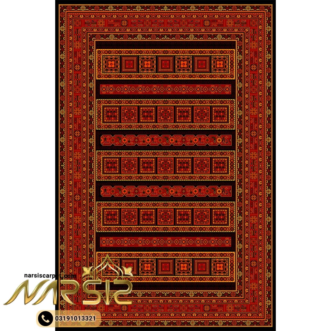 فرشینه ترکمن طرح پاشا رنگ قرمز کد 4