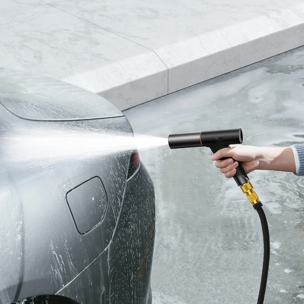 نازل کارواش باسئوس و شلنگ 30 متری مدل Baseus GF5 Car Wash Spray Nozzle CPGF000201 — تصویر ۵