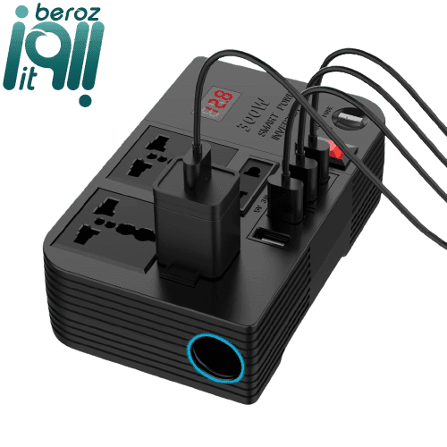 مبدل برق خودرو گرین لاین مدل Green lion Spark 3 Power Inverter 300W نسخه جدید — تصویر ۳