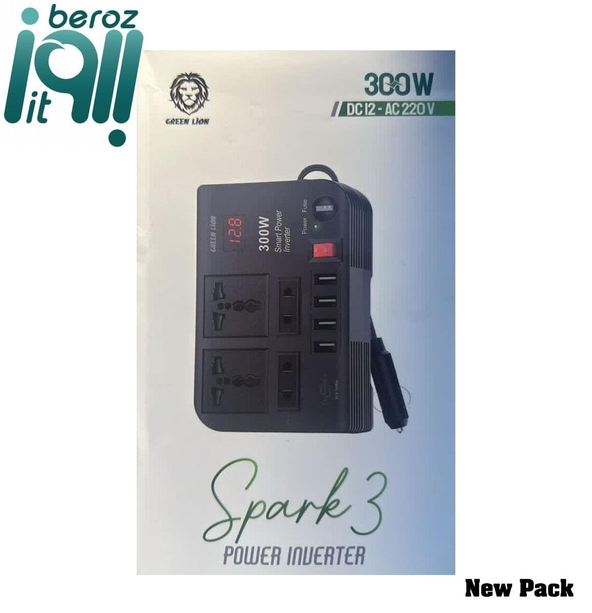 مبدل برق خودرو گرین لاین مدل Green lion Spark 3 Power Inverter 300W نسخه جدید — تصویر ۶