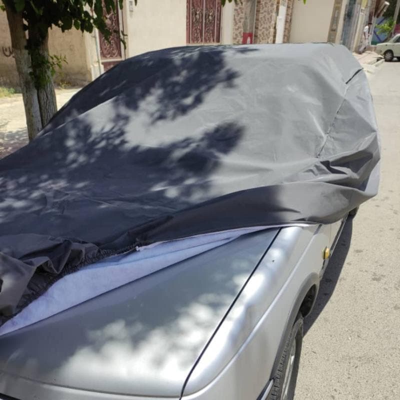 چادر ماشین برزنت ضد آب پشت پنبه خارجی 4 فصل سایز L برای 405 سمند دنا 206 و غیره — تصویر ۳