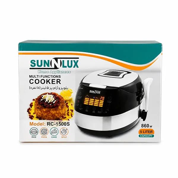 پلو پز دیجیتال 16 کاره 5 لیتر sunnlux RC-1500S — تصویر ۴