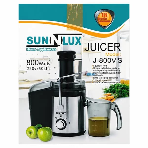 آبمیوه گیری تک استیل sunnlux — تصویر ۳