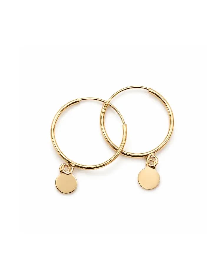 گوشواره طلا حلقه ای آویز پولکی تک 060
