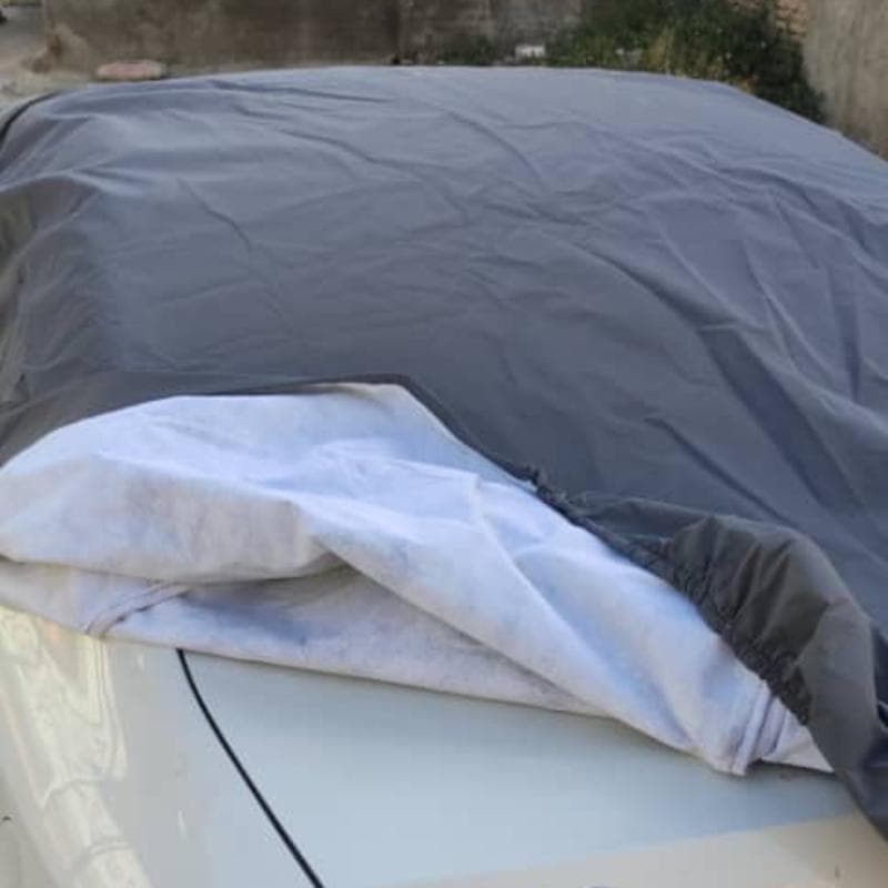 چادر ماشین برزنت ضد آب پشت پنبه خارجی 4 فصل سایز xL مناسب تارا دنا پلاس اریزو سراتو — تصویر ۲