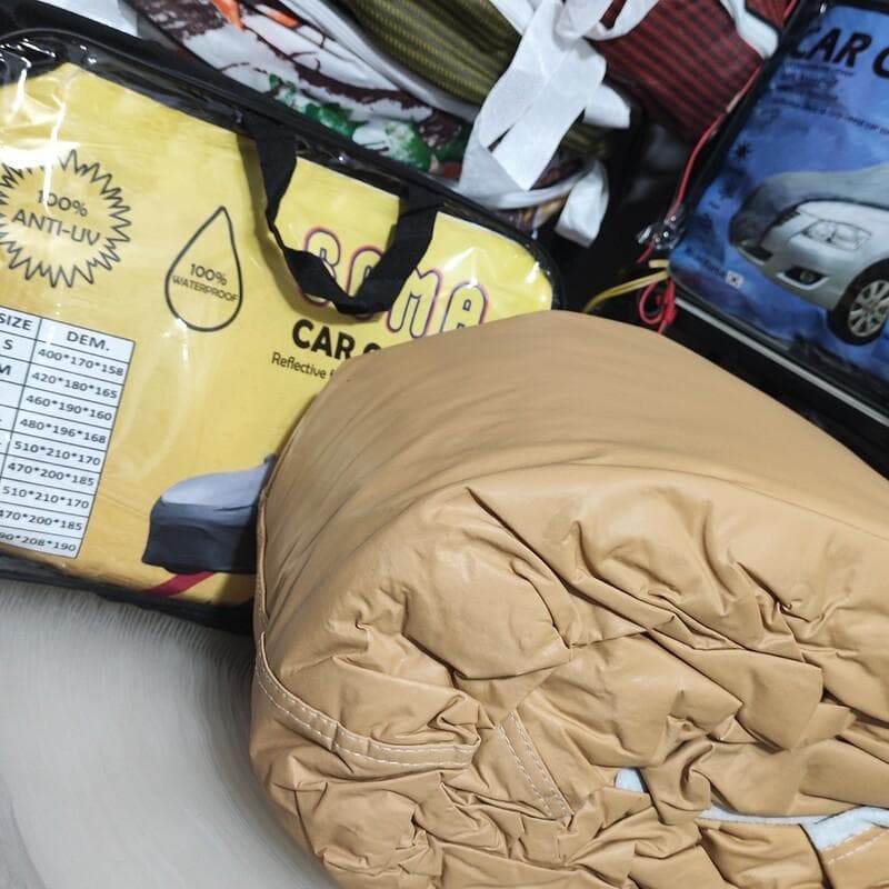چادر ماشین xxl ماکسیما تارا و دنا ضد آب ضد خش داخل پنبه ای رنگ طوسی و کرم مدل کره ای