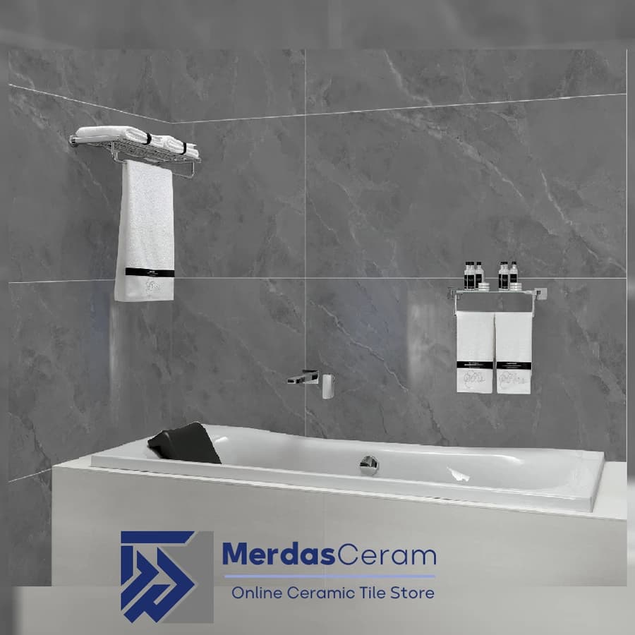 Fergosen – سرامیک طوسی طرح سنگ نانو پولیش سایز 60*120 — تصویر ۲