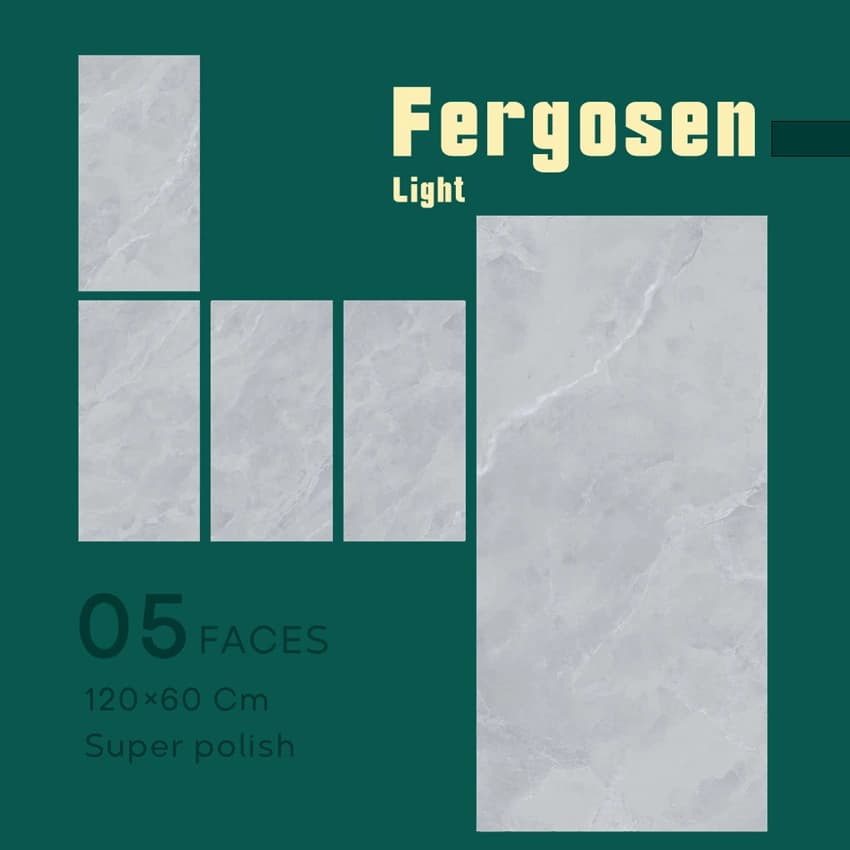 Fergosen light – سرامیک طوسی طرح سنگ سوپر پولیش 60*120 — تصویر ۲