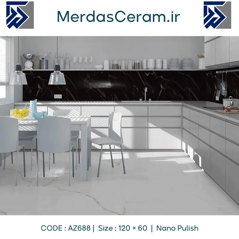 az688- سرامیک مشکی نانو پولیش ایفا سرام سایز 60*120 — تصویر ۳