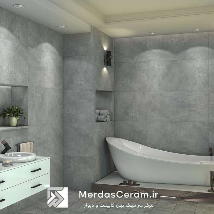 سرامیک طرح بتن توکیو طوسی مات ایفا سرام سایز 60*120 — تصویر ۲