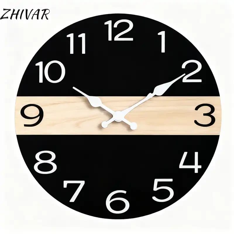 ساعت دیواری مدرن چوبی ژیوار مدل آروما قطر 60