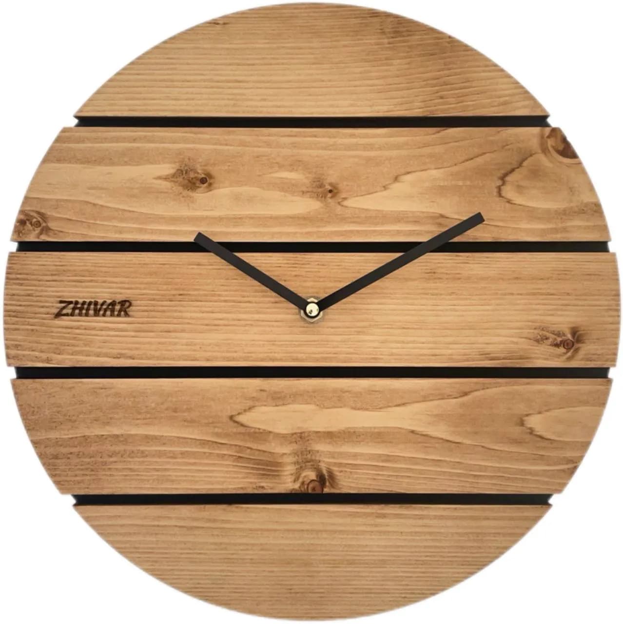 ساعت دیواری چوبی ژیوار کد ZH-401 قطر 60