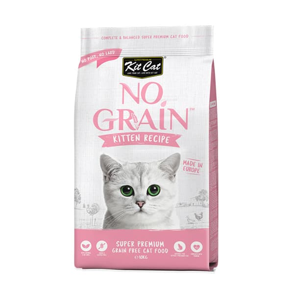 غذای خشک بچه گربه بدون غلات کیت کت kit cat وزن 1 کیلوگرم