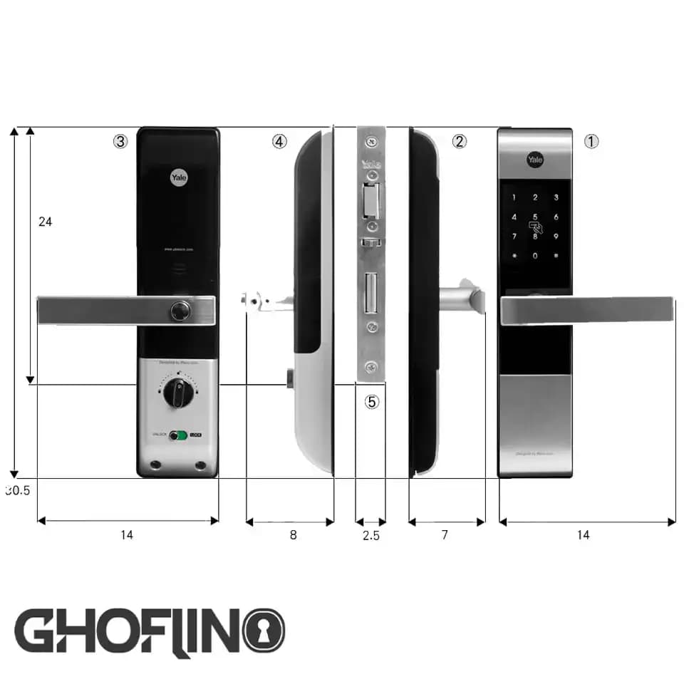 دستگیره دیجیتال کارتی یال YDM3109 — تصویر ۴