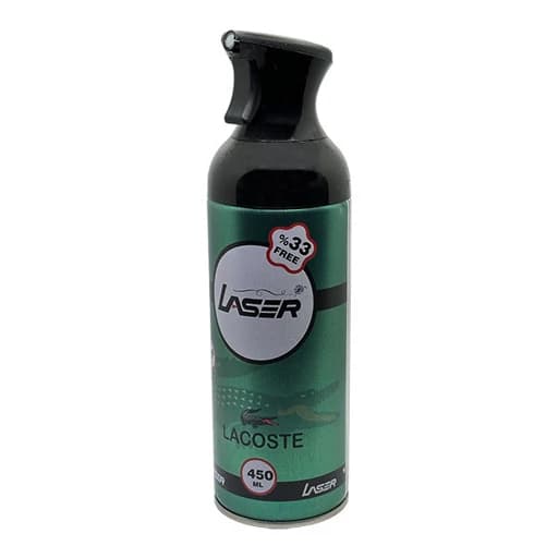 اسپری خوشبوکننده لیزر مدل Lacoste حجم ۴۵۰ میلی‌لیتر