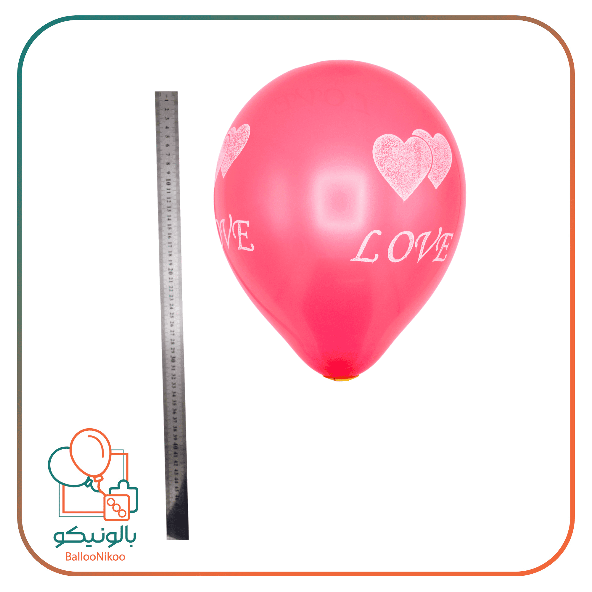 بادکنک چاپی لاو قرمز(9inc) — تصویر ۳