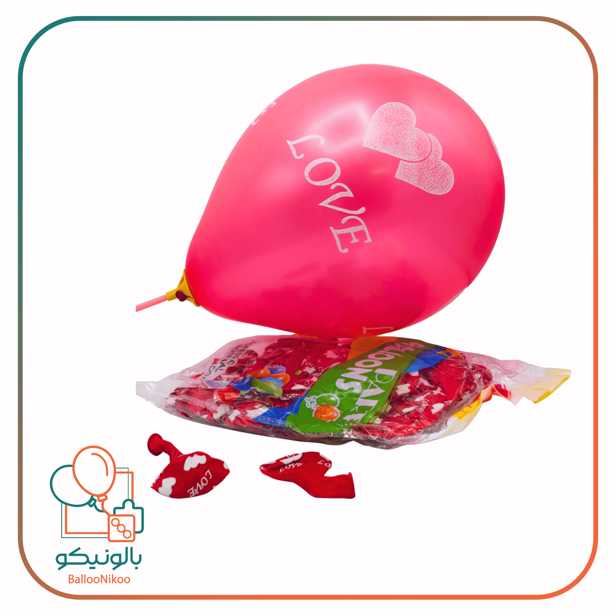 بادکنک چاپی لاو قرمز(9inc)