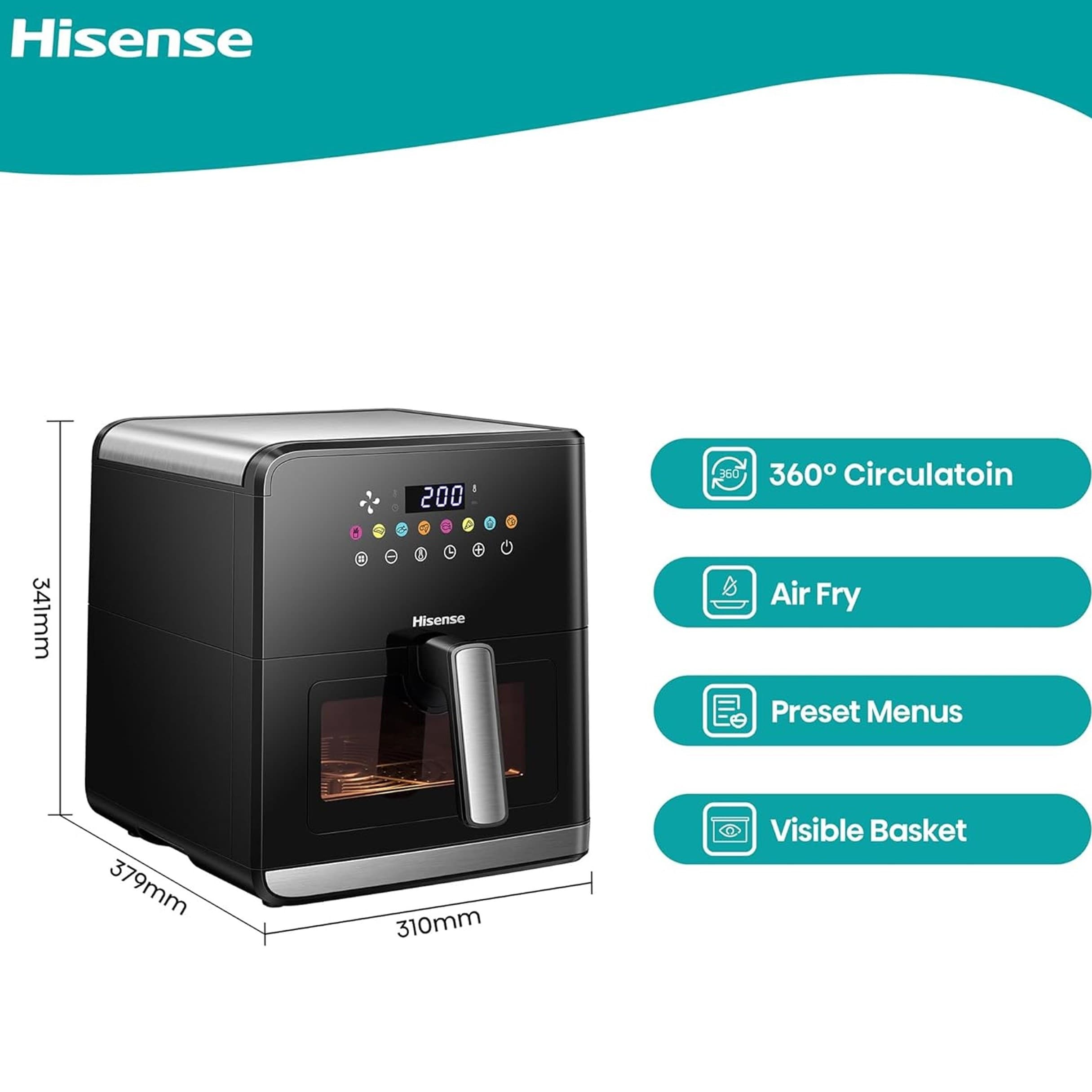 سرخ کن بدون روغن هایسنس H09 ظرفیت ۸ لیتر — تصویر ۵