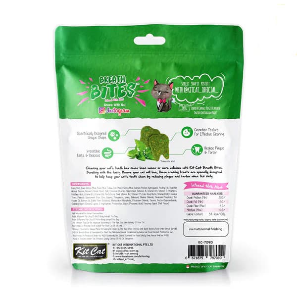 تشویقی خوشبو کننده دهان گربه کرانچی با طعم نعنا و تن ماهی کیت کت kit cat وزن 60 گرم — تصویر ۲