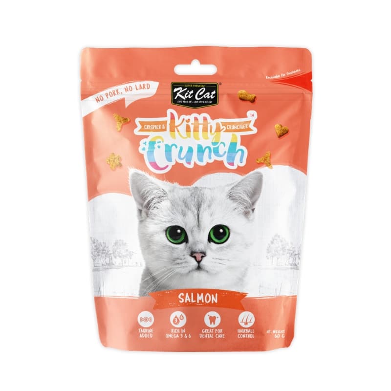 تشویقی گربه کرانچی طعم سالمون کیت کت kit cat وزن 60 گرم — تصویر ۸