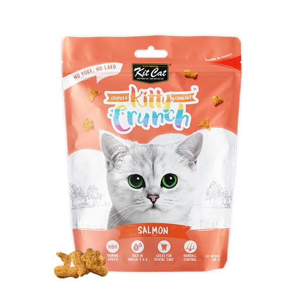 تشویقی گربه کرانچی طعم سالمون کیت کت kit cat وزن 60 گرم — تصویر ۴