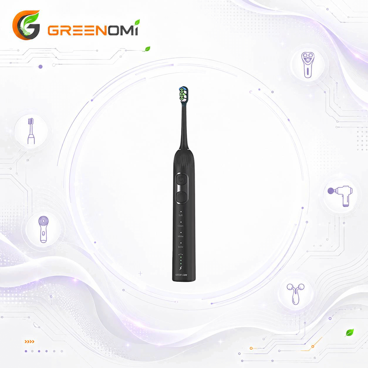 مسواک برقی گرین لاین مدل Green lion 60° Ultrawide