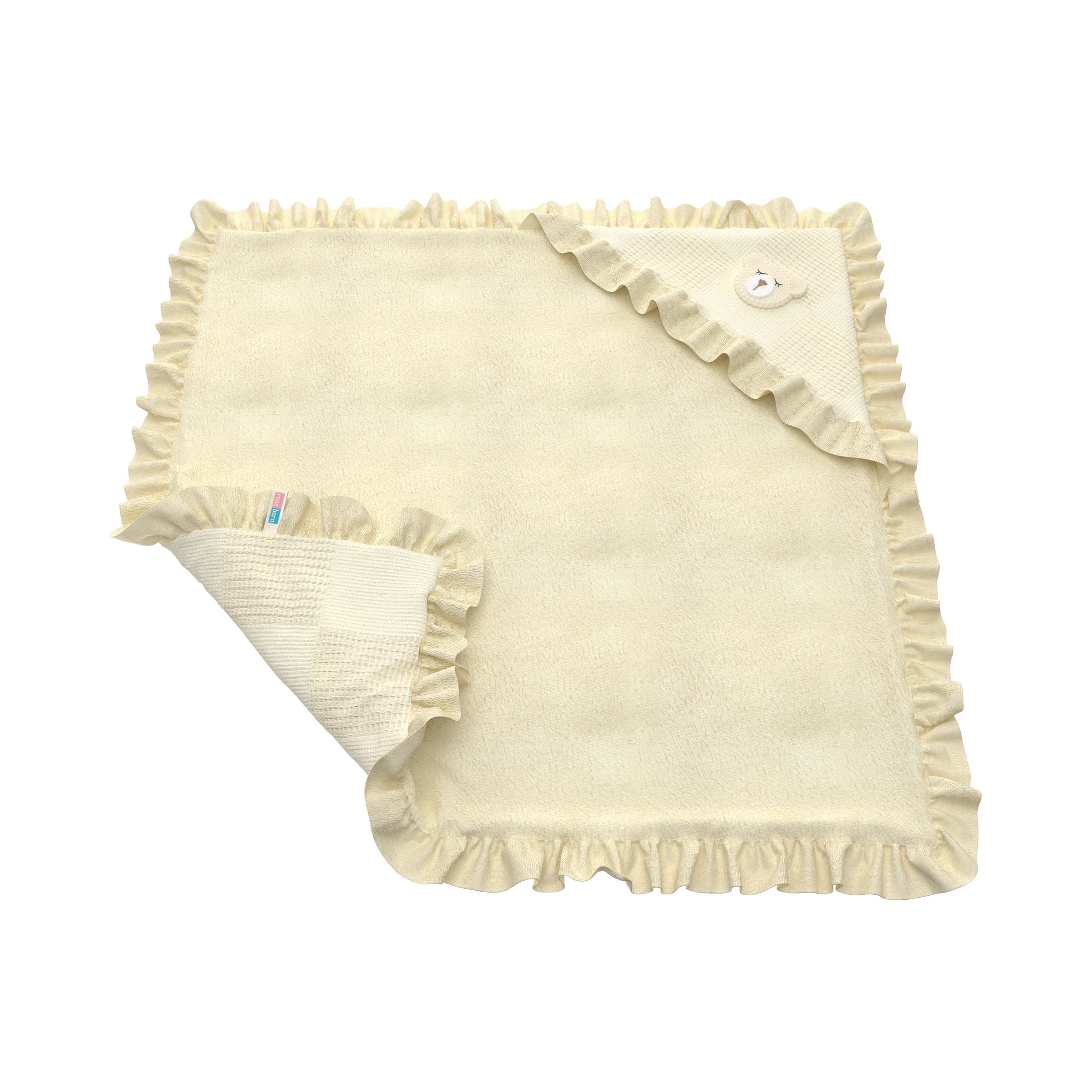 پتو دورپیچ کلاه دار نوزاد رزبرن طرحCotton Bear