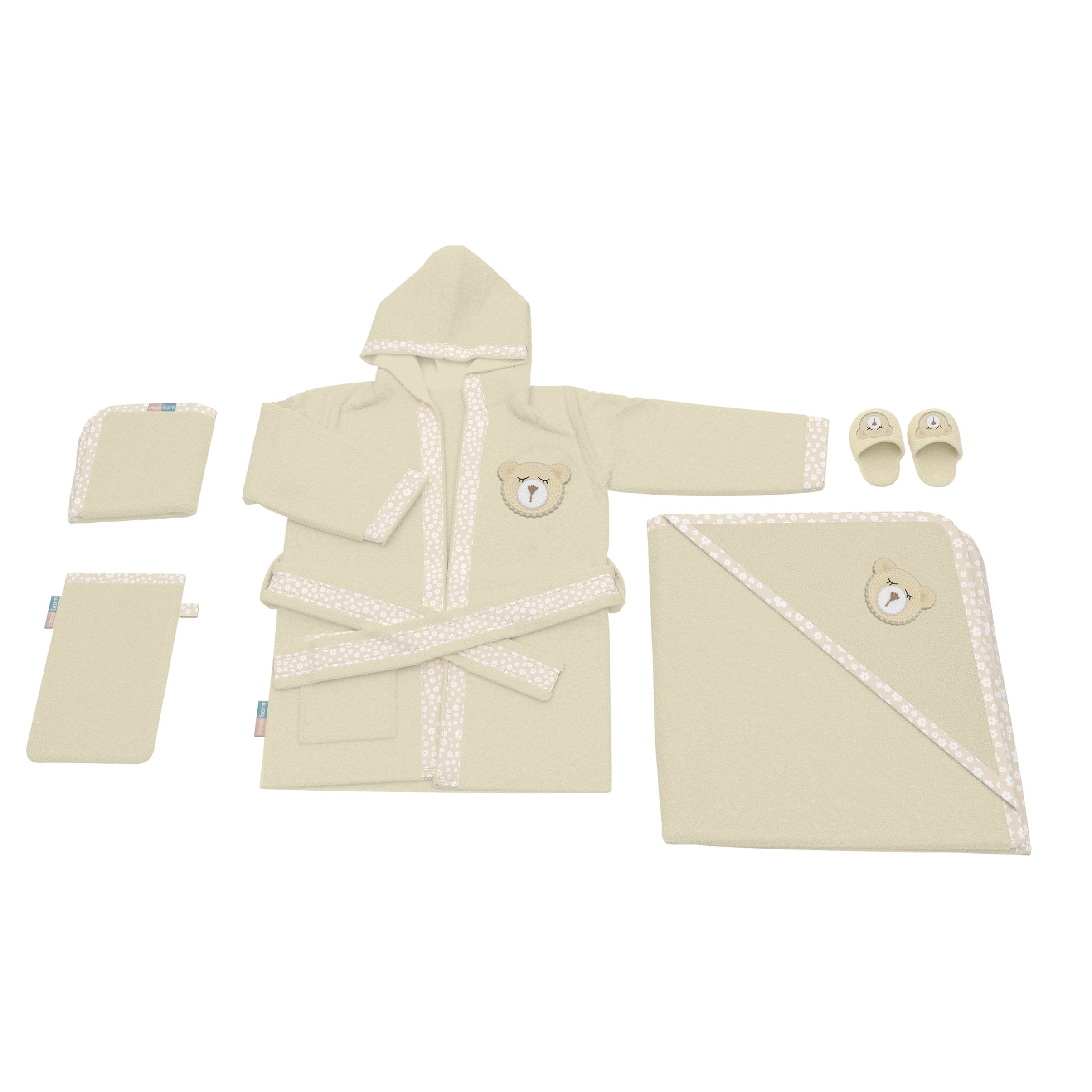 سرویس حوله 5 تکه نوزاد رزبرن طرح Cotton Bear