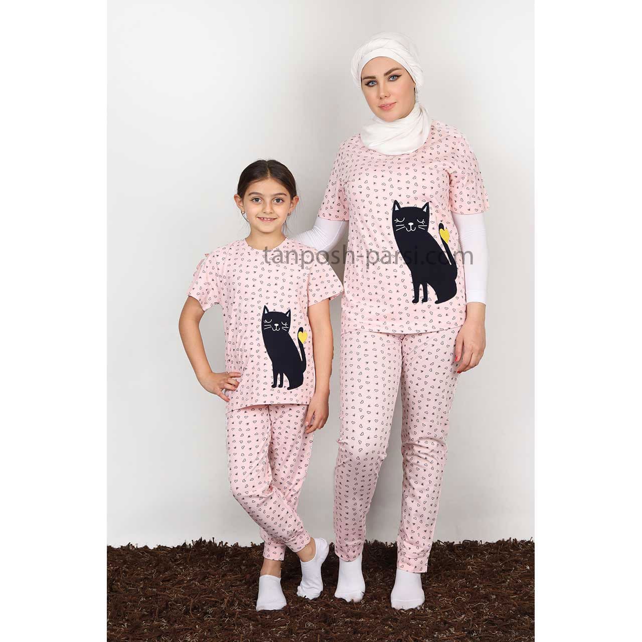 ست تیشرت شلوار دخترانه راحتی لارا صورتی — تصویر ۵