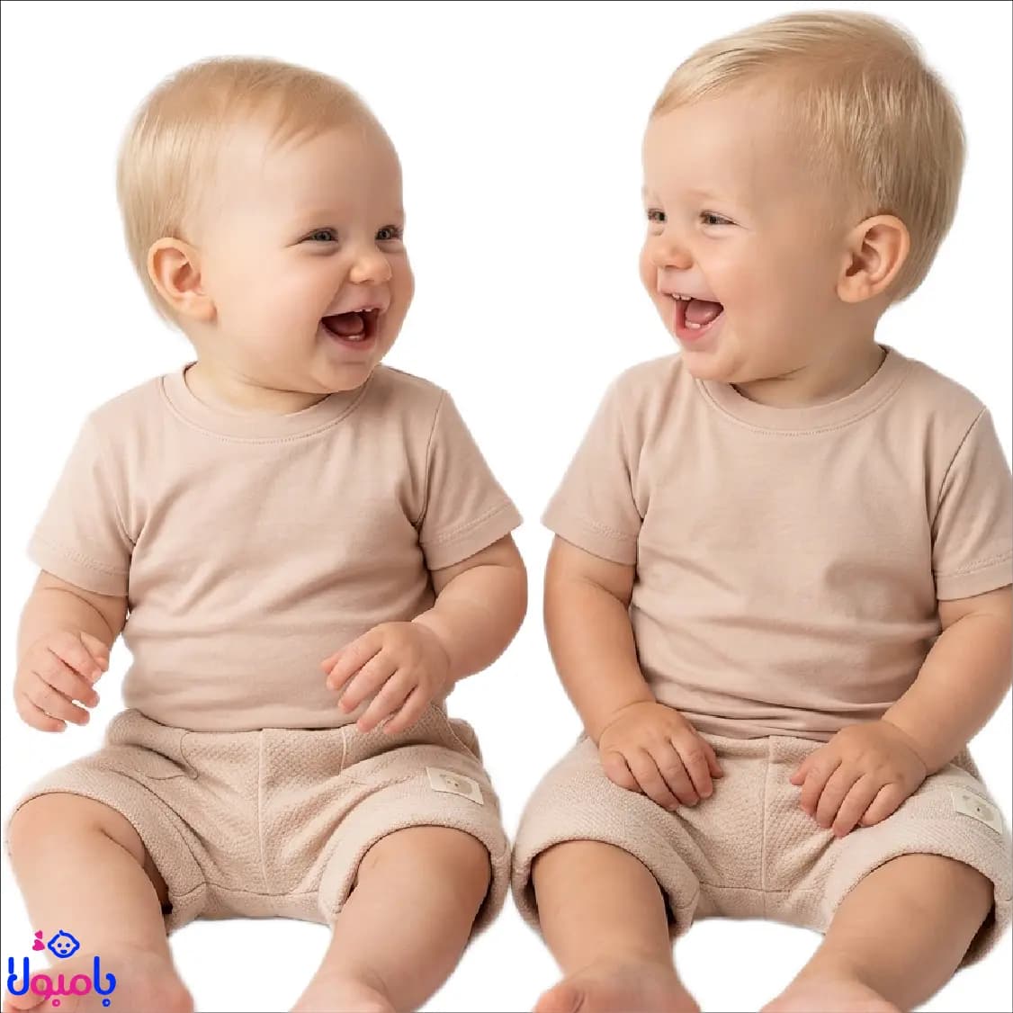 شورت نیم پا نوزاد نیلی خرس کارامل — تصویر ۲