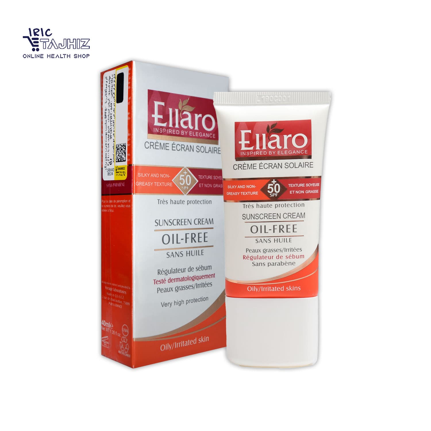 کرم ضد آفتاب بی رنگ پوست چرب SPF50 الارو 40 میلی لیتر — تصویر ۲