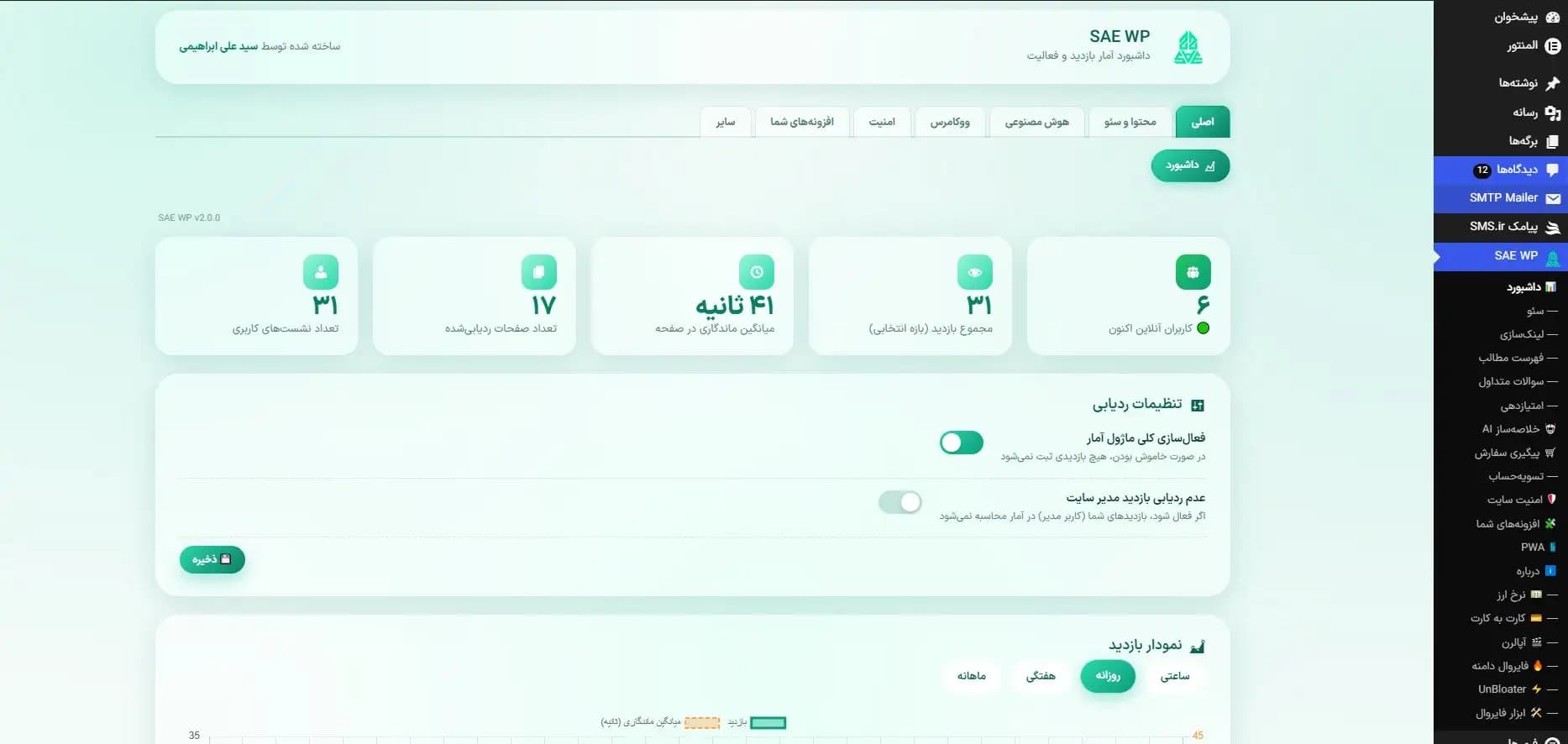 افزونه وردپرس ساعی دبلیو پی | SAE WP