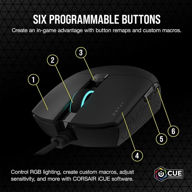 موس سيم دار گیمینگ کورسیر مدل CORSAIR KATAR PRO XT — تصویر ۴