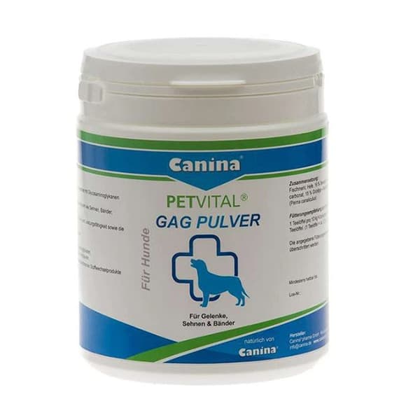 مکمل تقویتی مفاصل و استخوان سگ پودر GAG کنینا canina وزن 400 گرم