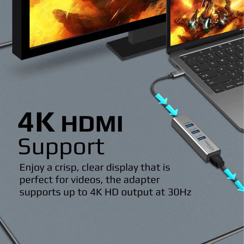 هاب 4 پورت USB-C پرومیت مدل MEDIAHUB-C3 — تصویر ۵