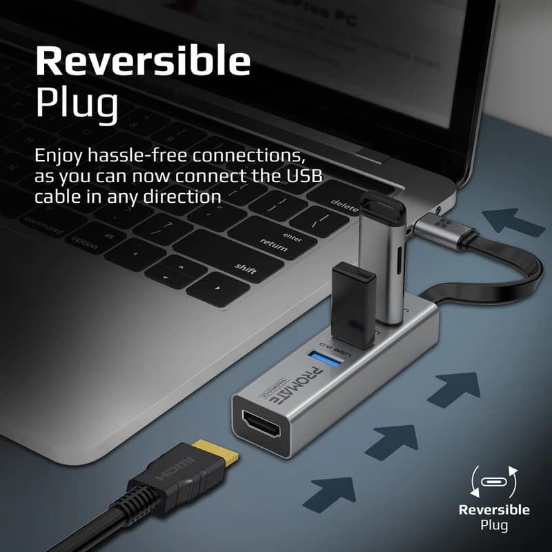 هاب 4 پورت USB-C پرومیت مدل MEDIAHUB-C3 — تصویر ۱۰